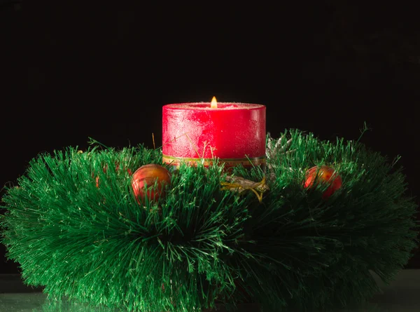 Red candle with fire — Stock Photo, Image