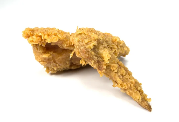 Beyaz arka planda kızarmış tavuk