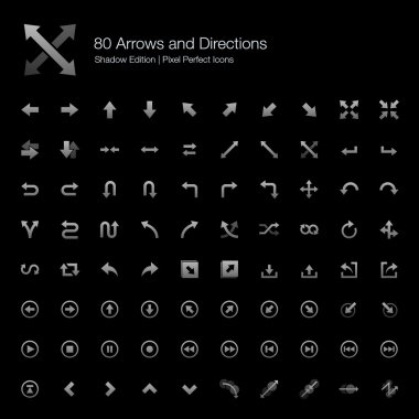 Arrows and Directions Pixel Perfect Icons Shadow Edition
