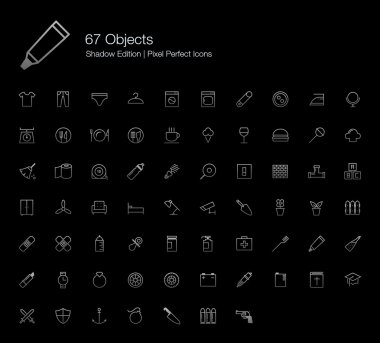 Objects Pixel Perfect Icons (line style) Shadow Edition
