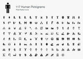 117 emberi piktogram pixel tökéletes ikonok