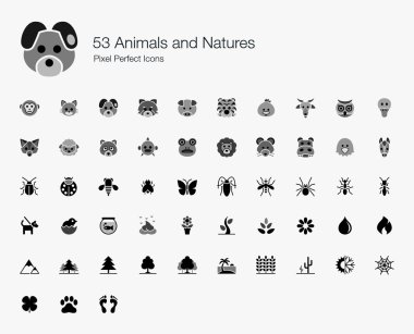 53 Animals and Natures Pixel Perfect Icons clipart