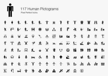 117 insan piktogram piksel mükemmel simgeler