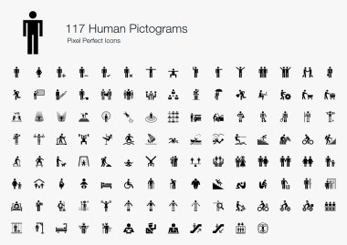 117 Human Pictogram Pixel Perfect Icons clipart