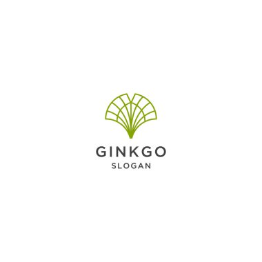 Ginkgo yaprağı logo tasarım şablonu vektörü