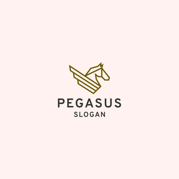 Pegasus Άλογο Φτερό Λογότυπο Πρότυπο Σχεδιασμού Εικονίδιο Κομψό Πολυτελές Χρυσό — Διανυσματικό Αρχείο