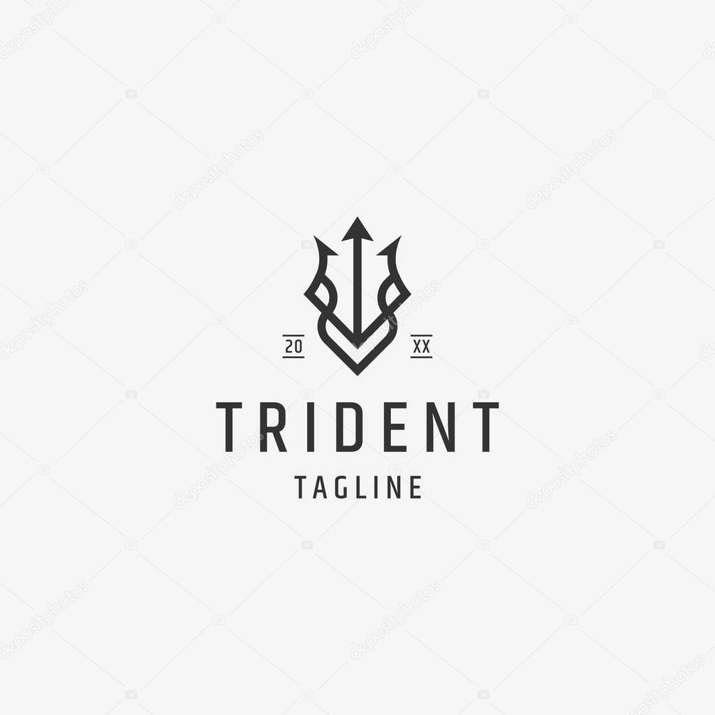 Trident Logo icon design template vector illustration