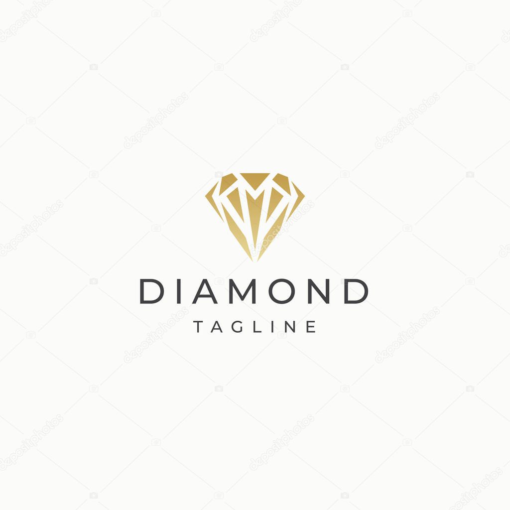 Luxurious diamond stone logo icon design template flat vector
