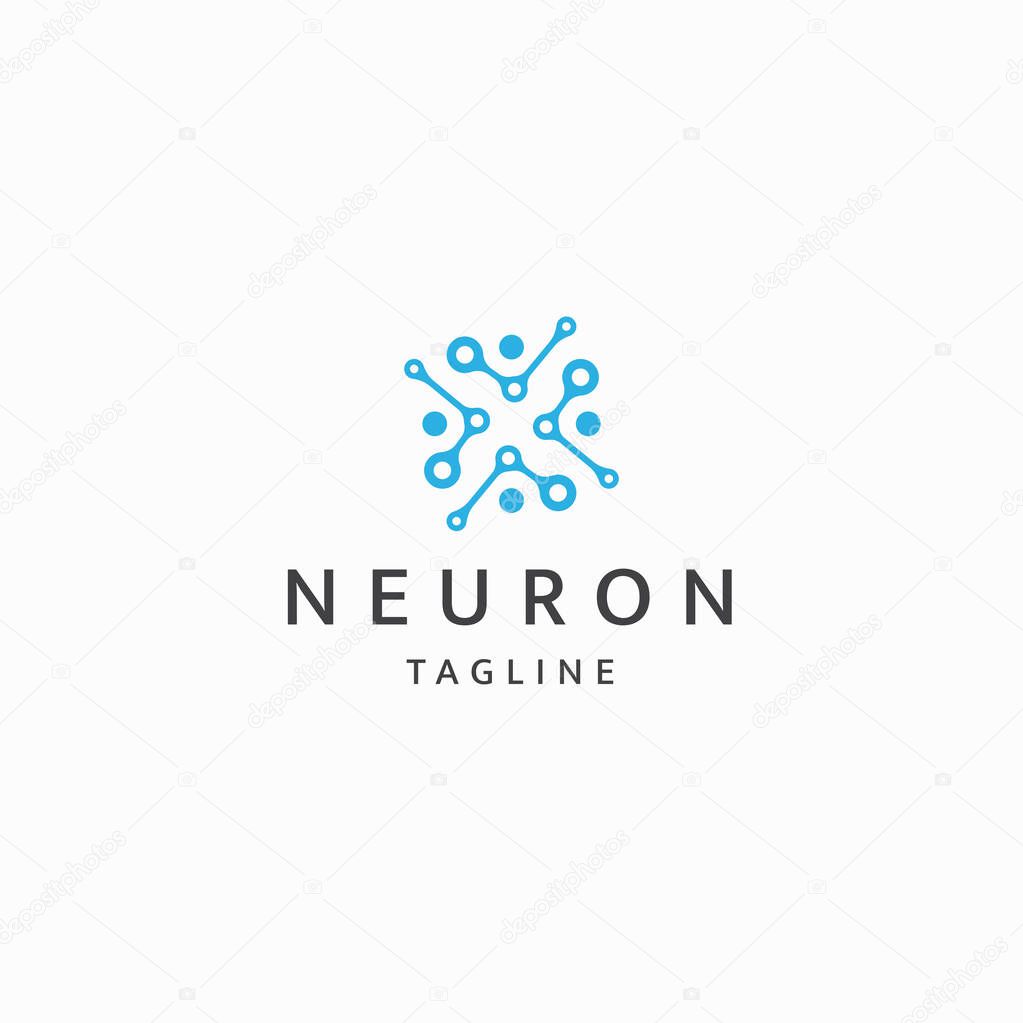 Neuro logo icon design template flat vector