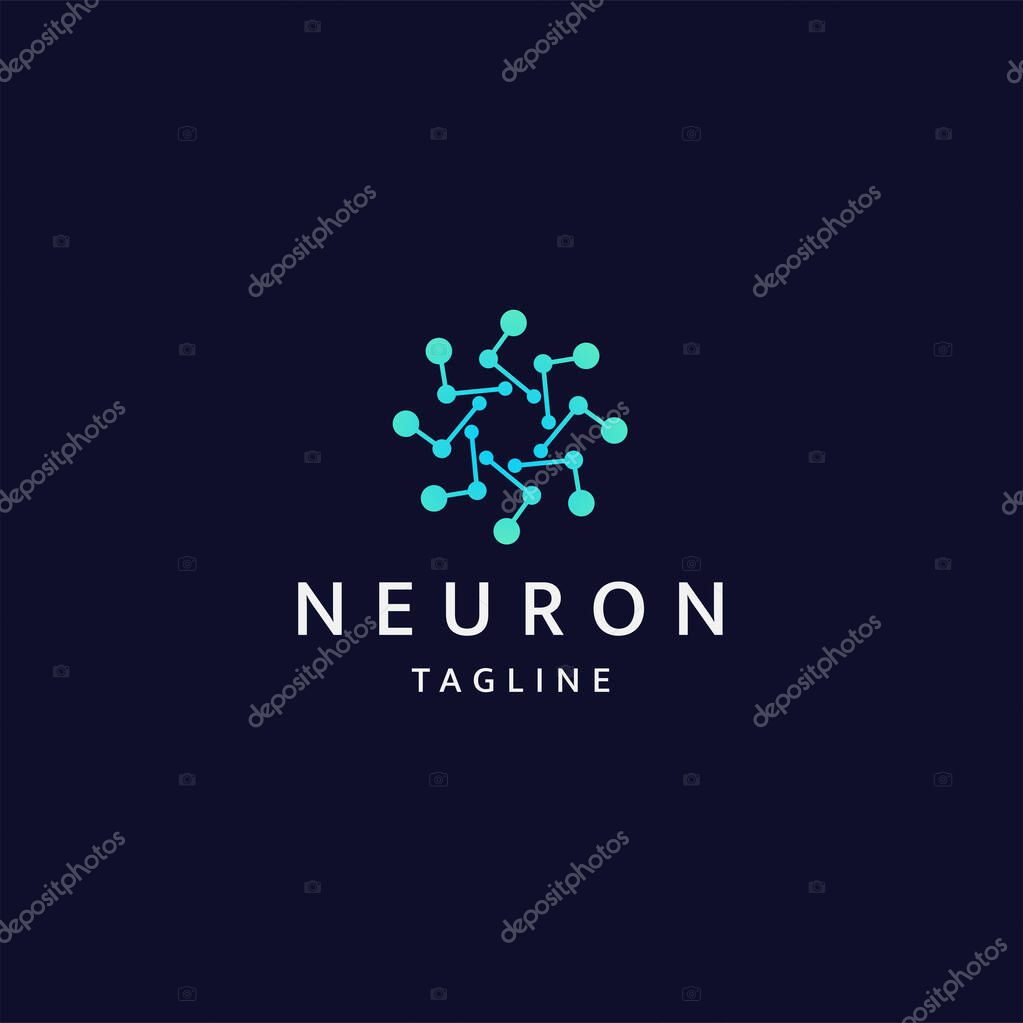 Neuro logo icon design template flat vector