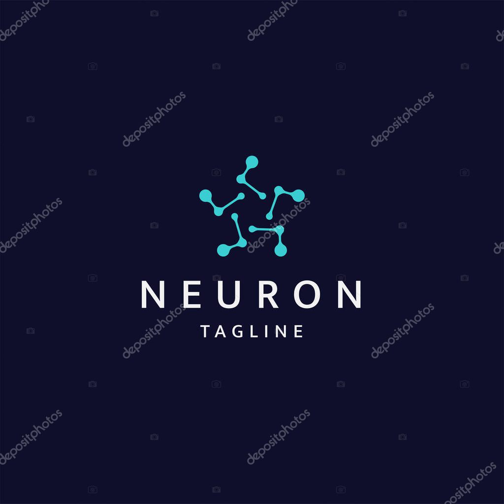 Neuro logo icon design template flat vector