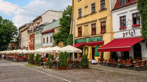 Cracovia Polonia Julio 2018 Ariel Café Restaurante Galería Plaza Calle —  Fotos de Stock