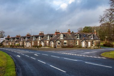 İskoçya, Dumfries ve Galloway 'deki Parton köyündeki evler.