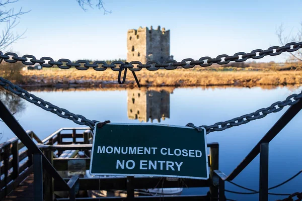 Monumento Chiuso Entry Sign Threave Castle Castle Douglas Scozia — Foto Stock