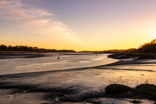 Flussmündung Des Dee Bei Sonnenuntergang Winter Kirkcudbright Dumfries Und Galloway — Stockfoto