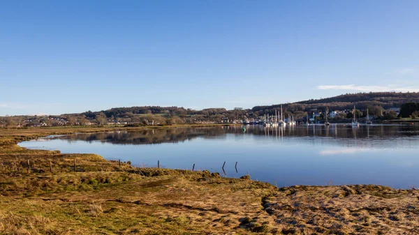 Estuario Del Fiume Dee Con Città Pescatori Kirkcudbright Sullo Sfondo — Foto Stock