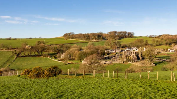 Vista Panoramica Dundrennan Rovine Dell Abbazia Dundrennan Una Mattina Inverno — Foto Stock