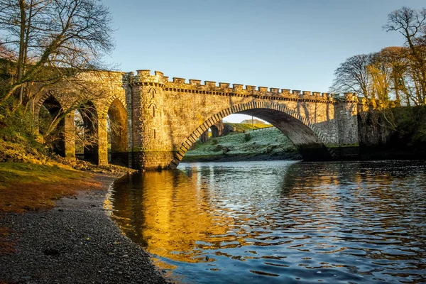 Piscina Ponte Inferior Rio Dee Telford Bridge Tongland Maré Alta — Fotografia de Stock