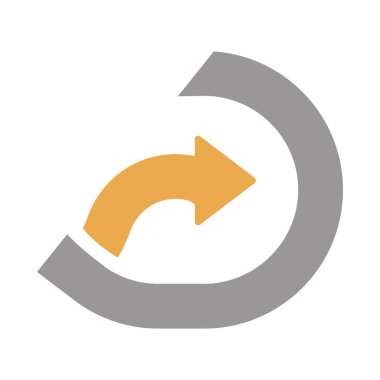 Oklu D Harfi Logo Vektör Şablonu