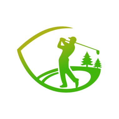 Golfçü salıncak logosu Vektör Şablonu