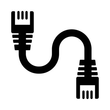 Beyaz arkaplanda Cat 5 ethernet kablo simgesi