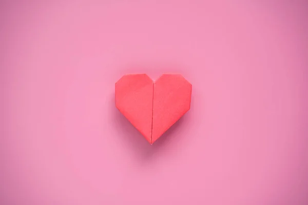 Valentines Day Concept Red Heart Pink Background — Stock Photo, Image