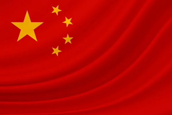 Rendering Waving National Republic China Flag Background Texture — Stock Photo, Image