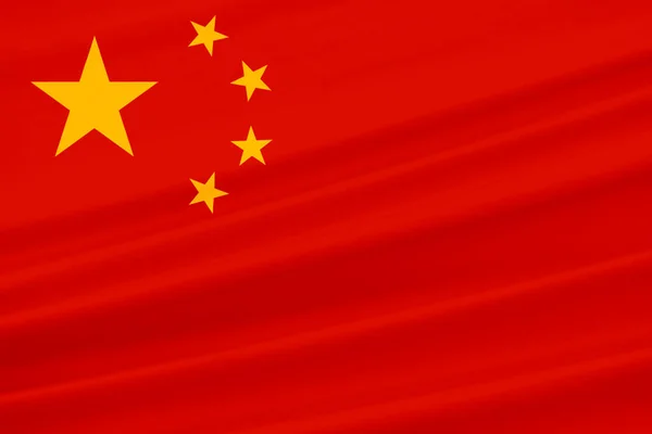 Renderização Acenando Bandeira Nacional República China Para Fundo Textura — Fotografia de Stock