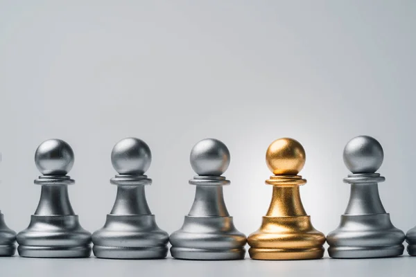 Golden Pawn Chess Silver Different Thinking Idea Disruption Concept — Stock Photo, Image