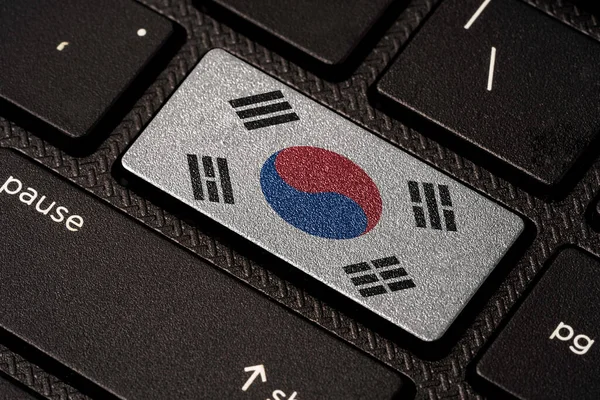 Sydkorea Flagga Print Screen Bärbar Dator Tangentbord Sydkorea Land Hög — Stockfoto