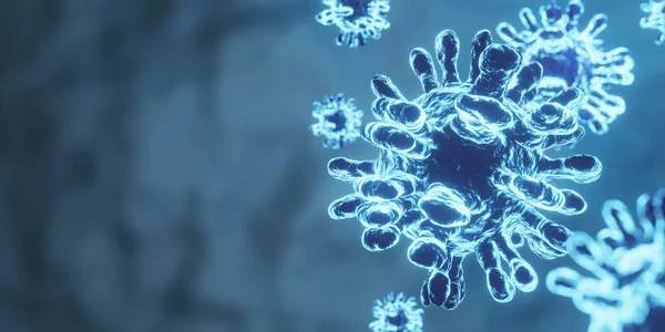 Mutación Del Virus Corona Azul Bajo Microscopio Pandemia Covid China — Foto de Stock