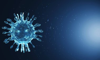 Corona virüsünün mikroskop altında mutasyonu, COVID 19 salgını 2019 'dan beri her ülkede. Virüsün güçlü mutasyonu, salgının yaygınlaşması ve tedavisinin zorlaşması için, 3D geliştirme tekniği.