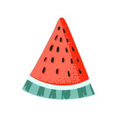 Beyaz arka planda olgun taze bir karpuzun el çizimi parçası.