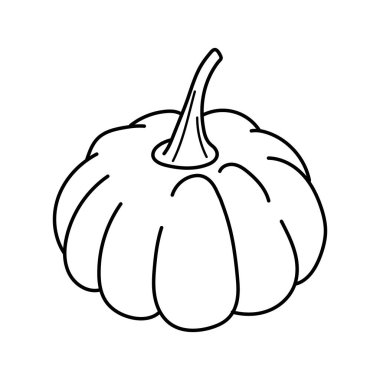 El çizimi balkabağı. Vejetaryen sağlıklı yiyecekler. Vegan, çiftlik, organik, doğal. Simge, logo, yazdırma, simge, kart, amblem, etiket, yemek menüsü için vektör illüstrasyonu