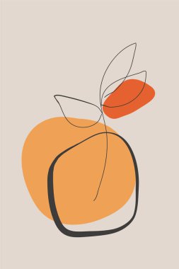 Soyut duvar sanatları. El çizimi şekiller, yapraklar ve noktalar. Yaratıcı kolaj. Çağdaş çiçek tasarımı duvar çerçeveli baskılar, tuval baskılar, poster, ev dekorasyonu, kapak, duvar kağıdı