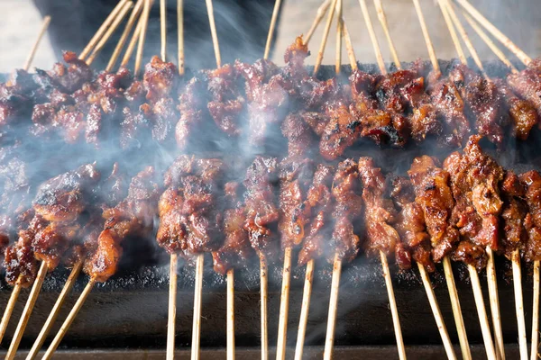 One Typically Indonesian Foods Satay Sate Food Made Beef Mutton — Stock Photo, Image