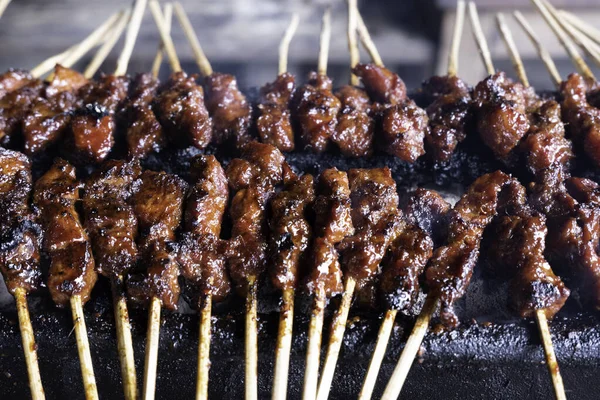 One Typically Indonesian Foods Satay Sate Food Made Beef Mutton — Stock Photo, Image