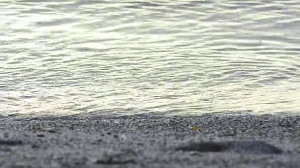 Golven op zand op het strand, Sardinië — Stockvideo