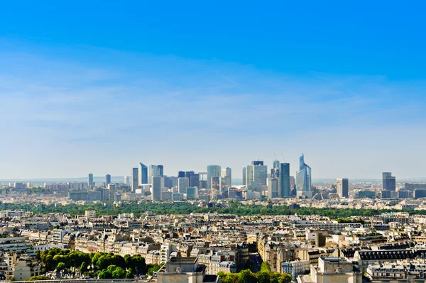 Dzielnica La Defense widząc z wieży Eiffel, Paryż, Francja — Zdjęcie stockowe