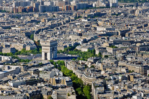 Place de l 'Etoile and Arc de Triomphe place, Paris, França — Fotografia de Stock