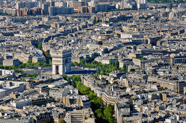 Place de l'Etoile and Arc de Triomphe place, Paris, France