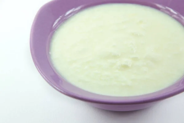 Domowej Roboty Jogurt Naturalny Misce — Zdjęcie stockowe