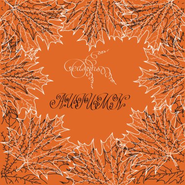 Sonbahar yaprakları ve yazıt