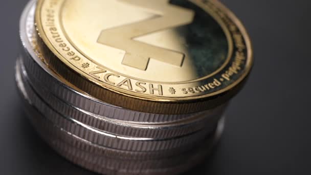 Macro Shot Zcash Coin Ethereum Crypto — стокове відео