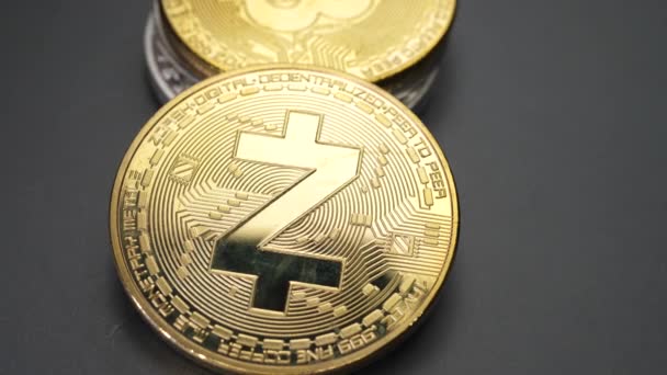 Zcash银币Ethereum Crypto货币宏照 — 图库视频影像