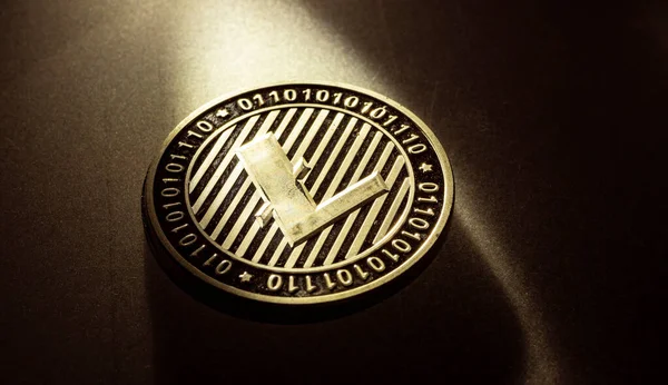 Macro Shot Litecoin Coin Crypto — стокове фото