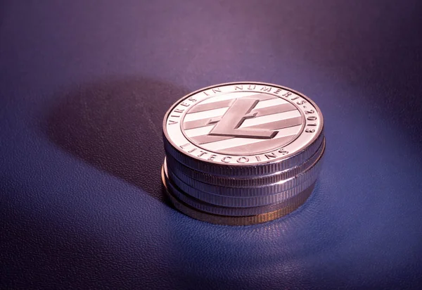 Μακροσκοπική Λήψη Νομίσματος Litecoin Crypto — Φωτογραφία Αρχείου