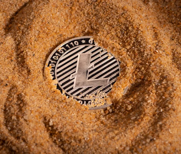 Makroaufnahme Einer Litecoin Münze Kryptowährungsmünzen — Stockfoto