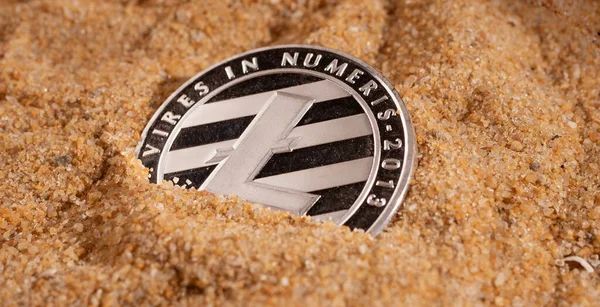 Makroaufnahme Einer Litecoin Münze Kryptowährungsmünzen — Stockfoto