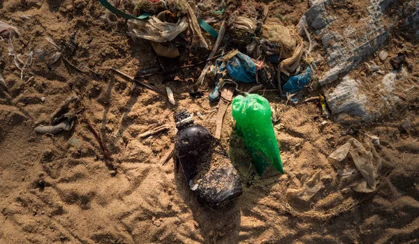 Sri Lankas Strand Ist Mit Müll Verschmutzt — Stockfoto